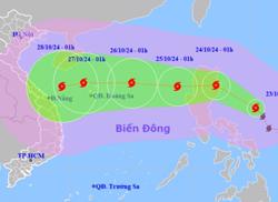 Bão Trami đang di chuyển rất nhanh, hướng vào Trung Bộ, sẽ gây mưa rất to