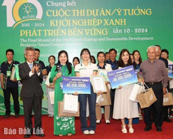 Đắk Lắk có hai dự án đạt giải tại Cuộc thi Ý tưởng, dự án khởi nghiệp xanh - Phát triển bền vững