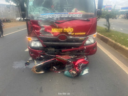 Xe tải va chạm với xe mô tô: Hai vợ chồng thương vong