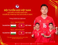 Đội tuyển U23 Việt Nam sắp thi đấu 2 trận giao hữu tại Tajikistan