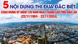 5 nội dung thi đua đặc biệt chào mừng kỷ niệm 120 năm Ngày thành lập tỉnh Đắk Lắk