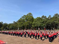 Thiếu nhi Đắk Lắk tham gia đồng diễn xác lập kỷ lục tại Ngày hội "Thiếu nhi vui khoẻ" năm 2024