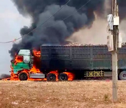 Đắk Lắk: Cháy xe tải chở củi