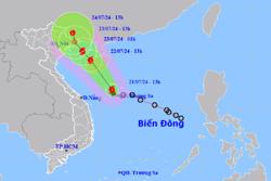 Bão số 2 sẽ gây mưa lớn ở miền Bắc và Thanh Hóa từ đêm 22/7