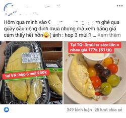 "Hết hồn" với giá 1 múi sầu riêng hơn 200.000 đồng ở siêu thị