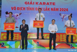 Giải karate vô địch tỉnh: Huyện Krông Pắc xếp thứ Nhất toàn đoàn