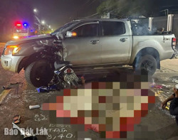 Tông vào xe bán tải đang quay đầu: Một thanh niên tử vong tại chỗ