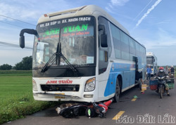 Xe khách va chạm với xe mô tô: Hai vợ chồng bị thương vong