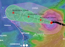 Bão số 3 mạnh lên thành siêu bão, mạnh cấp 16 với sức gió 184-201 km/giờ, giật trên cấp 17
