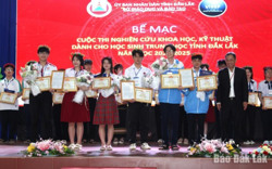 Bế mạc Cuộc thi nghiên cứu khoa học, kỹ thuật dành cho học sinh trung học