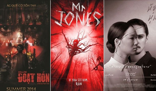Áp phích các phim: Đoạt hồn, Tượng ma và Tượng sáp ma đang công chiếu tại hệ thống rạp chiếu phim Việt Nam