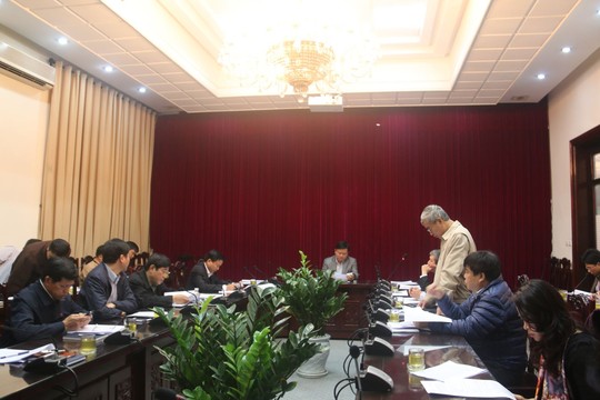 Bộ trưởng Đinh La Thăng chủ trì cuộc họp triển khai thực hiện Đề án xã hội hóa lĩnh vực đường sắt sáng 22-1 - Ảnh: Cổng TTĐT Bộ GTVT