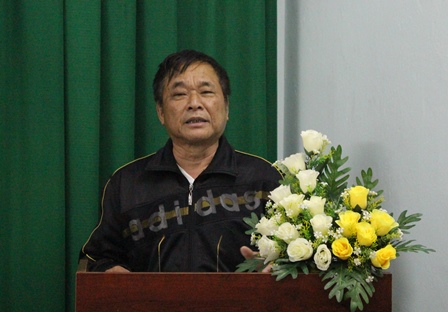 Chủ tich Hội Nạn nhân chất độc da cam/dioxin Ngô Song Hào phát biểu tại hội nghị