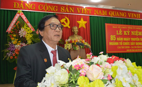 Đồng chí Trần Phú, Thường vụ Tỉnh ủy, Trưởng Ban Tổ chức tỉnh ủy ôn lại truyền thống ngành Tổ chức xây dựng Đảng tỉnh Đắk Lắk