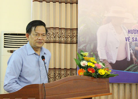 Tiến sĩ Phan Huy Thông, Giám đốc Trung tâm khuyến nông Quốc gia phát biểu tại Hội thảo