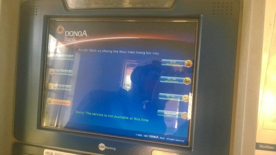 Máy ATM của Ngân hàng Đông Á báo lỗi 