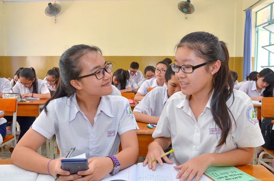 Học sinh Trường THPT Lương Thế Vinh (TP HCM) ôn thi THPT quốc gia Ảnh: TẤN THẠNH