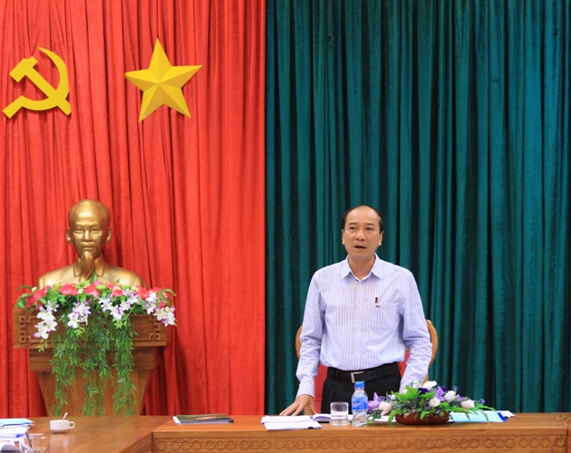 Phó Bí thư Tỉnh ủy, Chủ tịch UBND tỉnh Phạm Ngọc Nghị phát biểu kết luận cuộc họp.