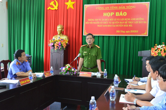 Công an tỉnh Đắk Nông họp báo công bố kết luận điều tra vụ án