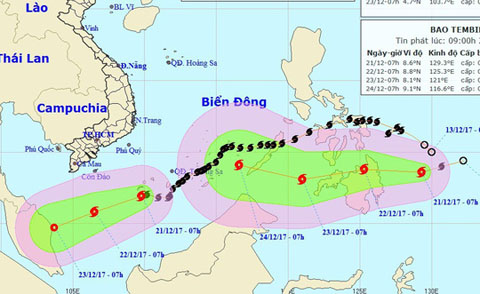 Bão số 15 chưa tan, lại xuất hiện bão mới gần Biển Đông - Ảnh 1.
