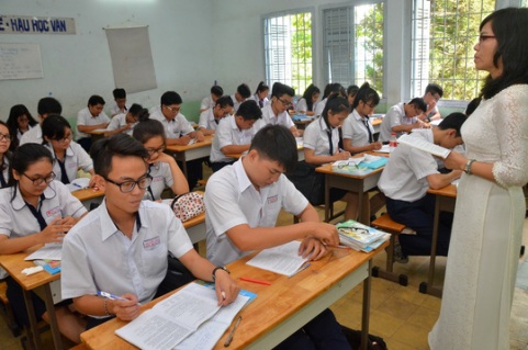 Một lớp học ở cấp phổ thông tại TP HCM Ảnh: Tấn Thạnh