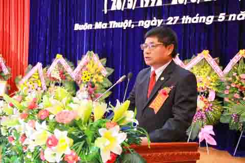 Phó Bí thư Thường trực Tỉnh ủy Phạm Minh Tấn phát biểu tại Lễ kỷ niệm. Ảnh: H.Gia