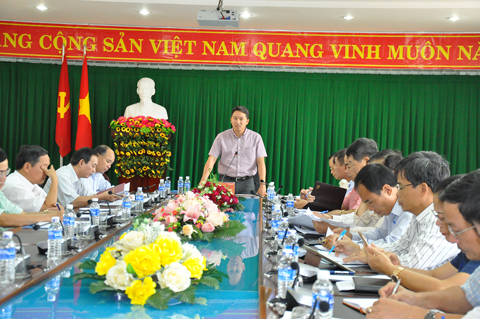 Phó chủ tịch Thường trực UBND tỉnh Nguyễn Hải Ninh phát biểu chỉ đạo tại cuộc họp