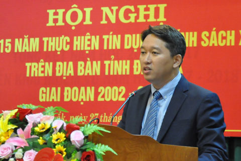 Đồng chí Nguyễn Hải Ninh phát biểu tại hội nghị